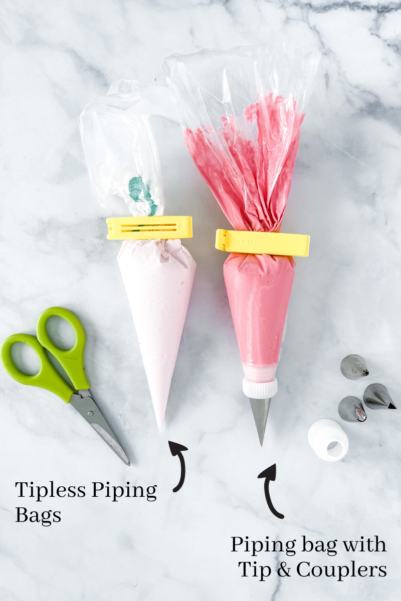 Example of Tipless piping bag and tip and coupler piping bag