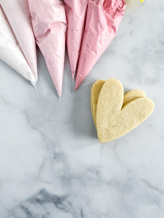 Royal Icing and Cookies on Counter