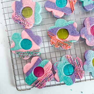 Colorful Sugar Cookies on Cooling Rack