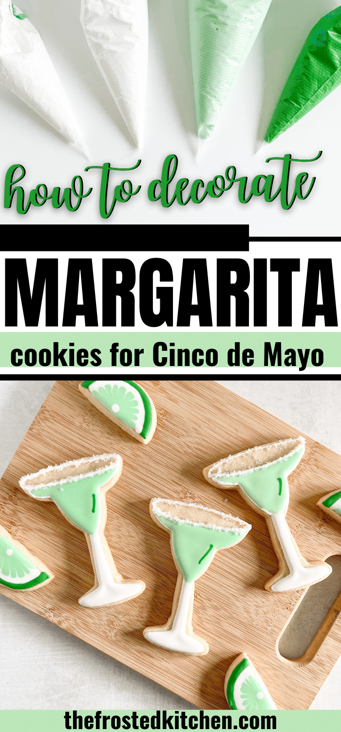 Pinterest Image - how to decorate margarita cookies