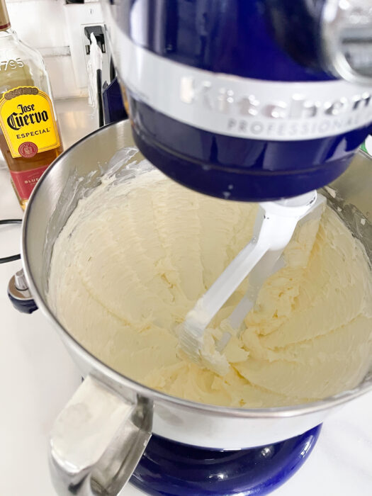 Process picture - whipping butter for buttercream