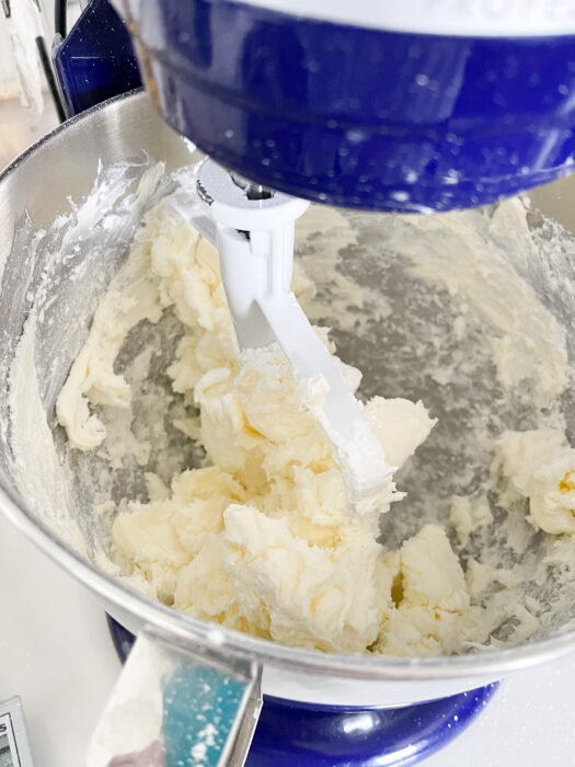Process Shot - Adding powdered sugar to butter