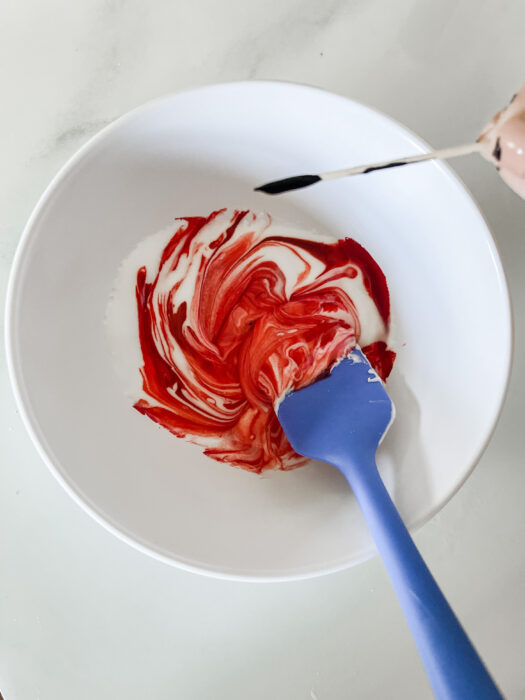 dying royal icing red