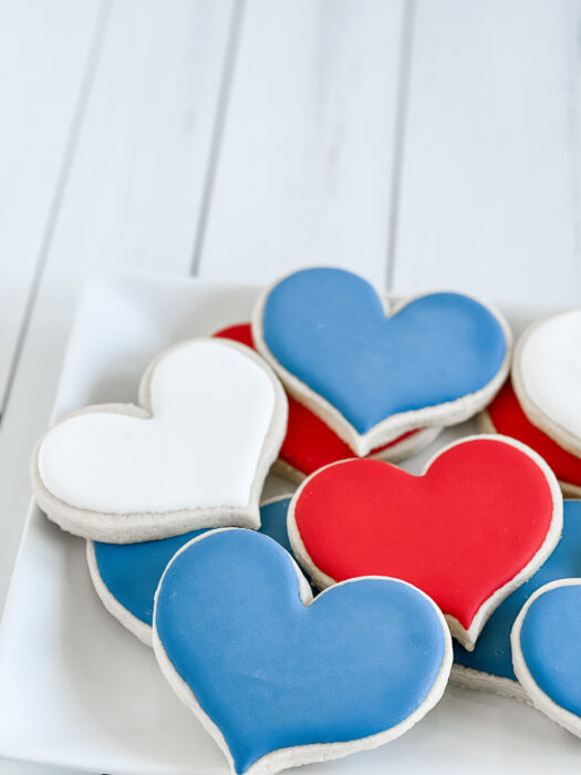 royal icing cookies on a plate