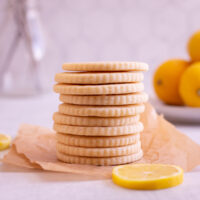 lemon sugar cookies stacked