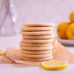 lemon sugar cookies stacked