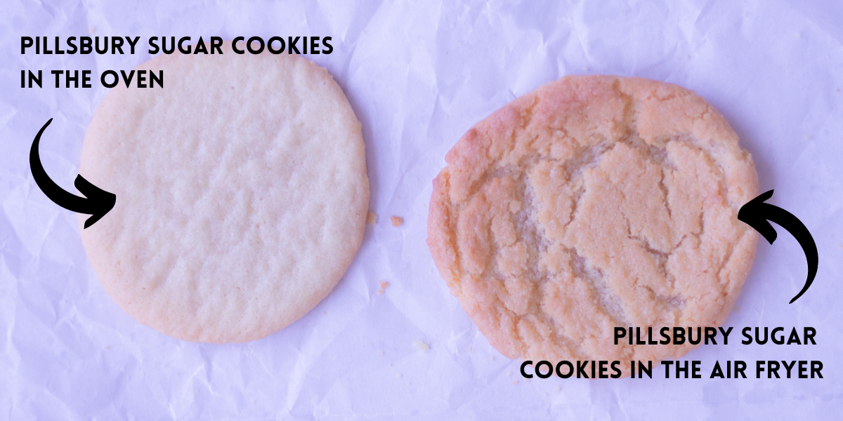 Comparison of sugar cookie in oven versus the air fryer