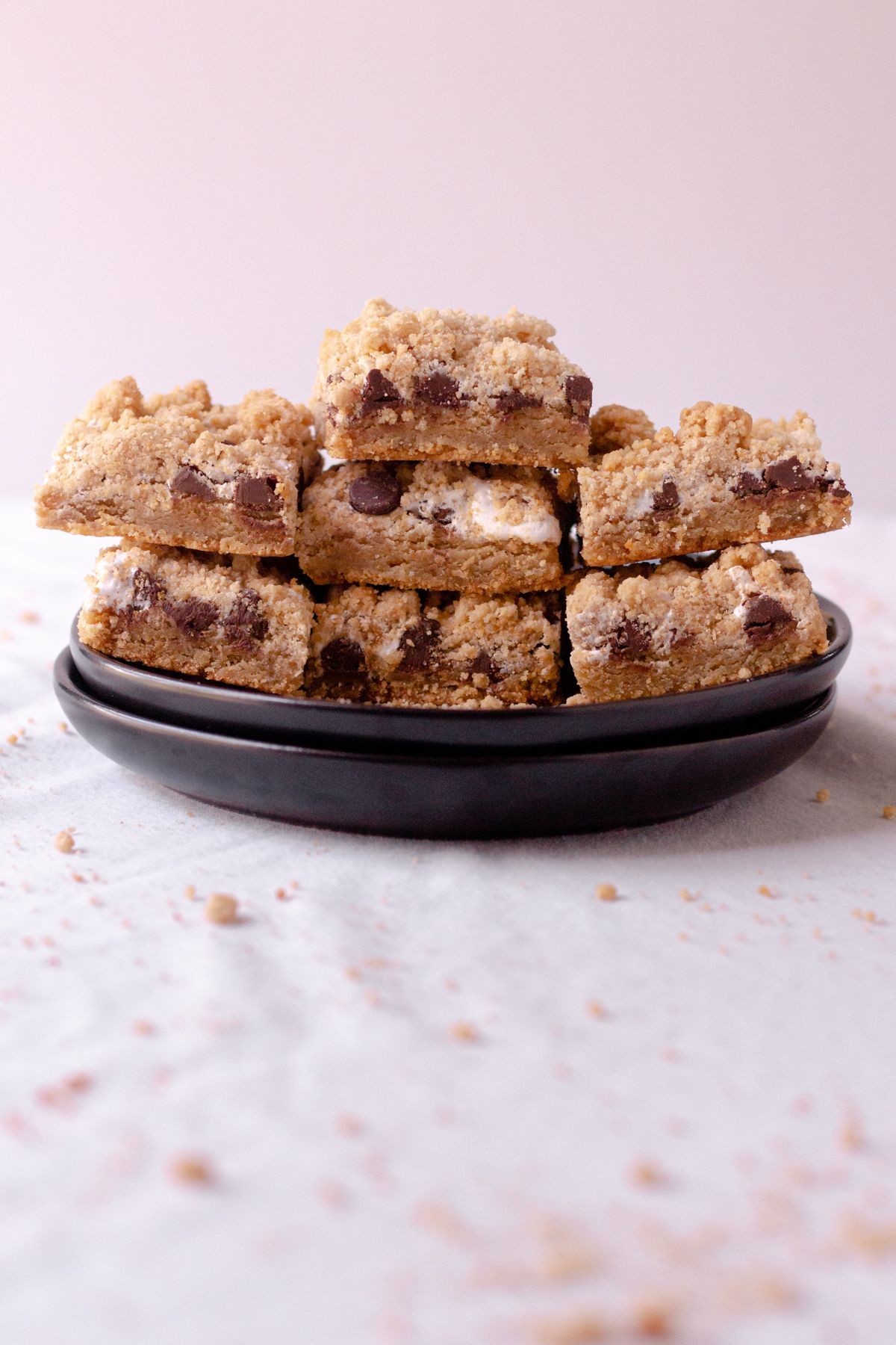 cookie bars stacked on a plate