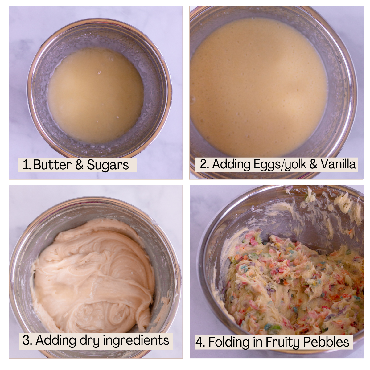 step by step pictures of making cookie dough