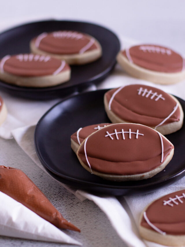 Football Sugar Cookies with Royal Icing