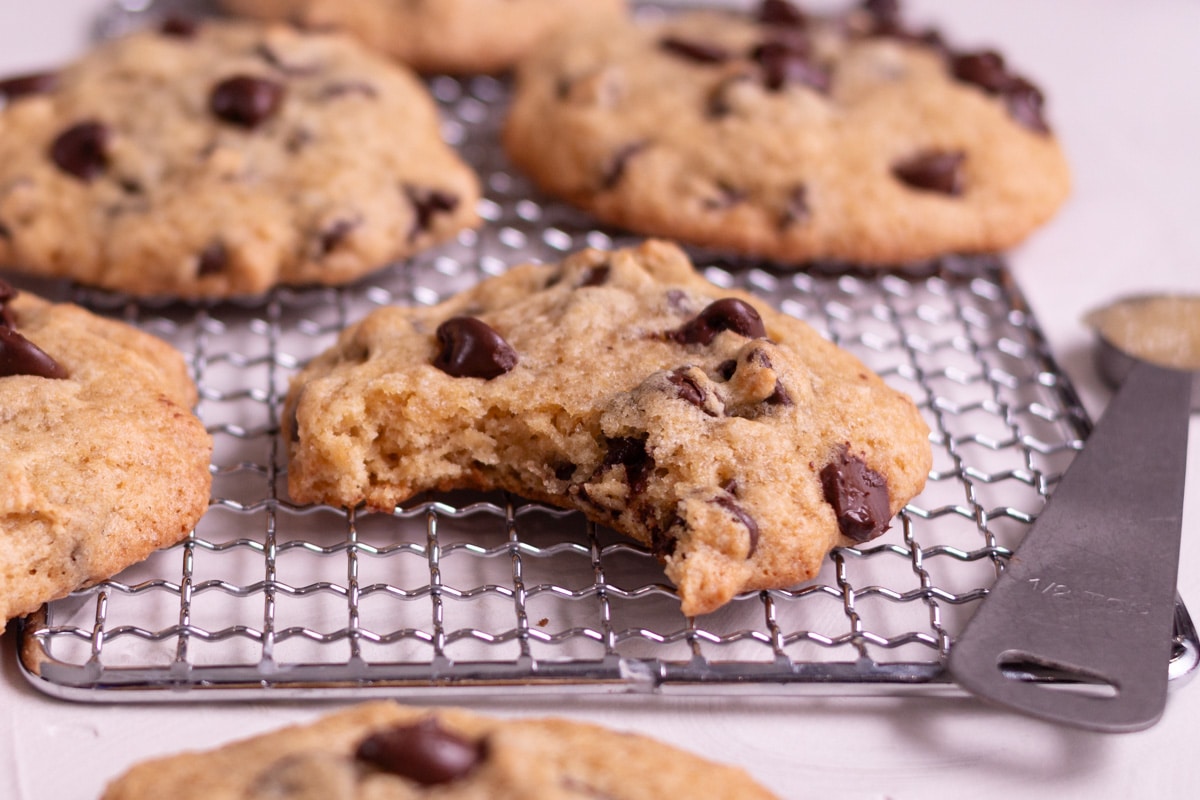 Applesauce cookies on wire cooling rack.